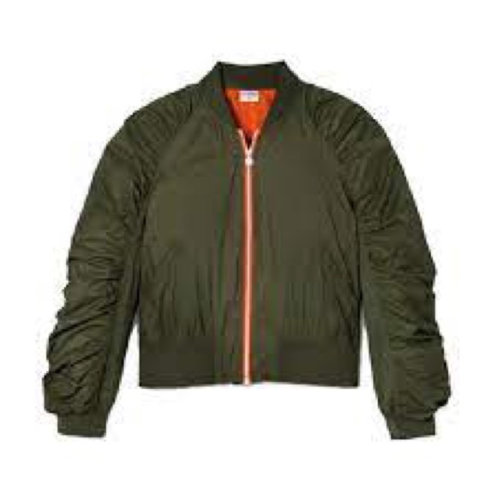 Hunter green Bomber rushed arm jacket - Picture 4 of 7